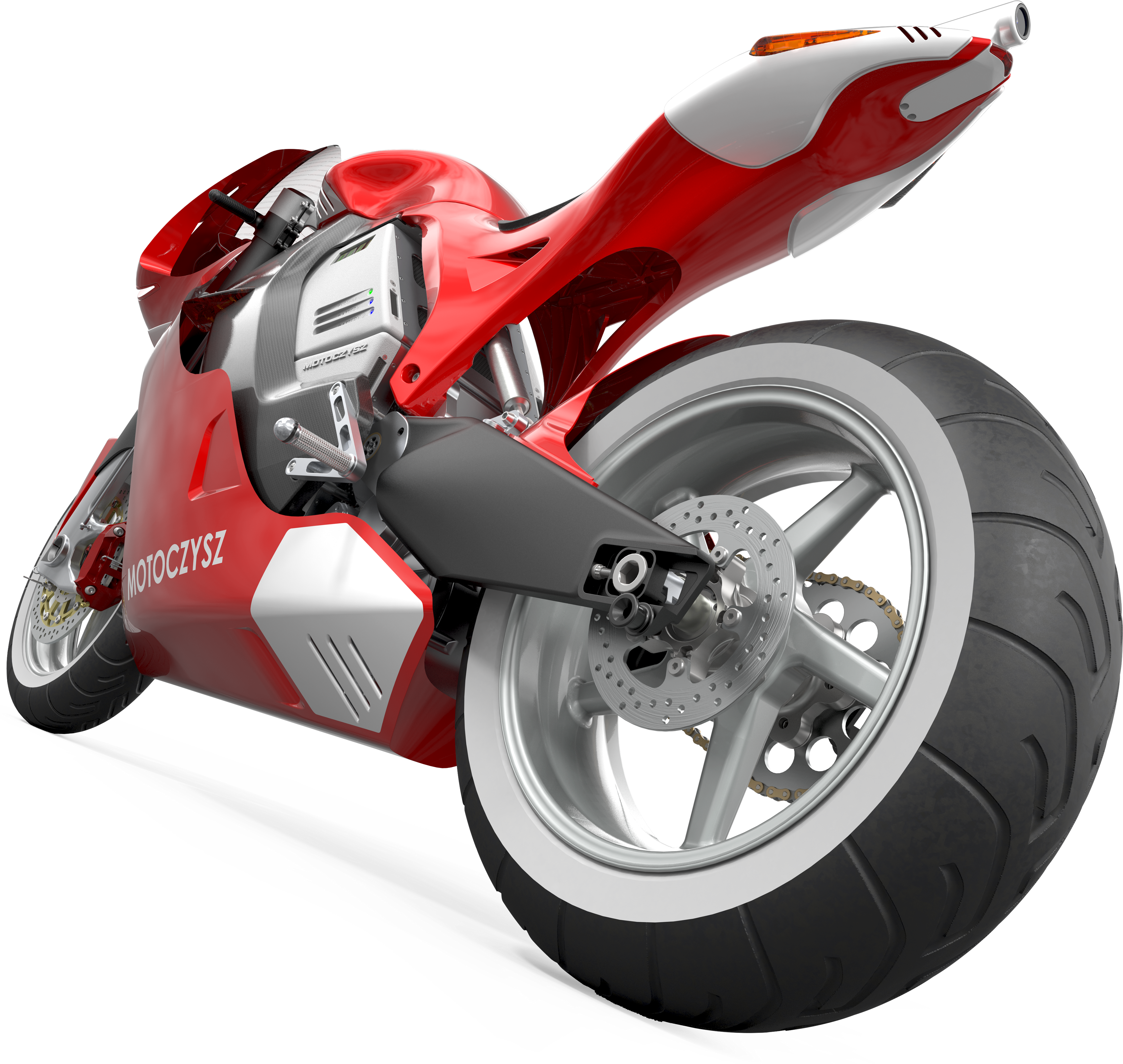 Red Sport Motorcycle Isolated