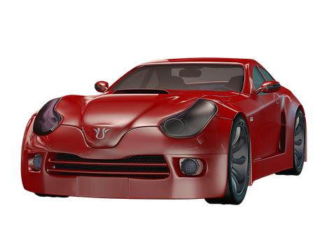 Red Sports Car Concept Design