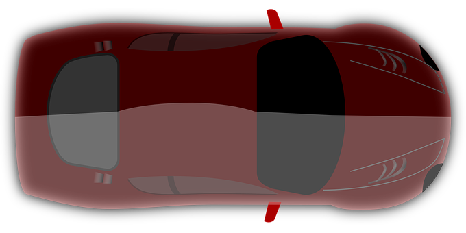 Red Sports Car Top View