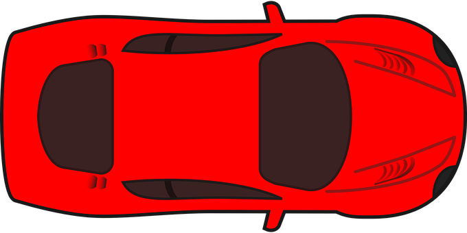 Red Sports Car Top View Vector