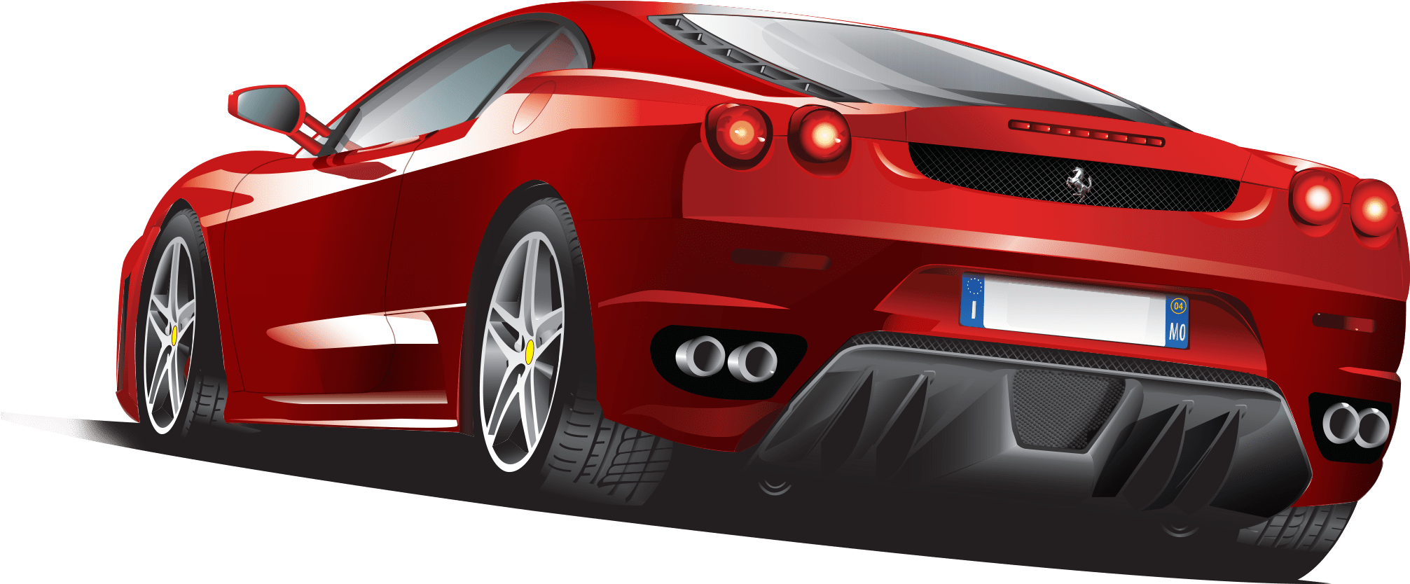 Red Sports Car Vector Illustration