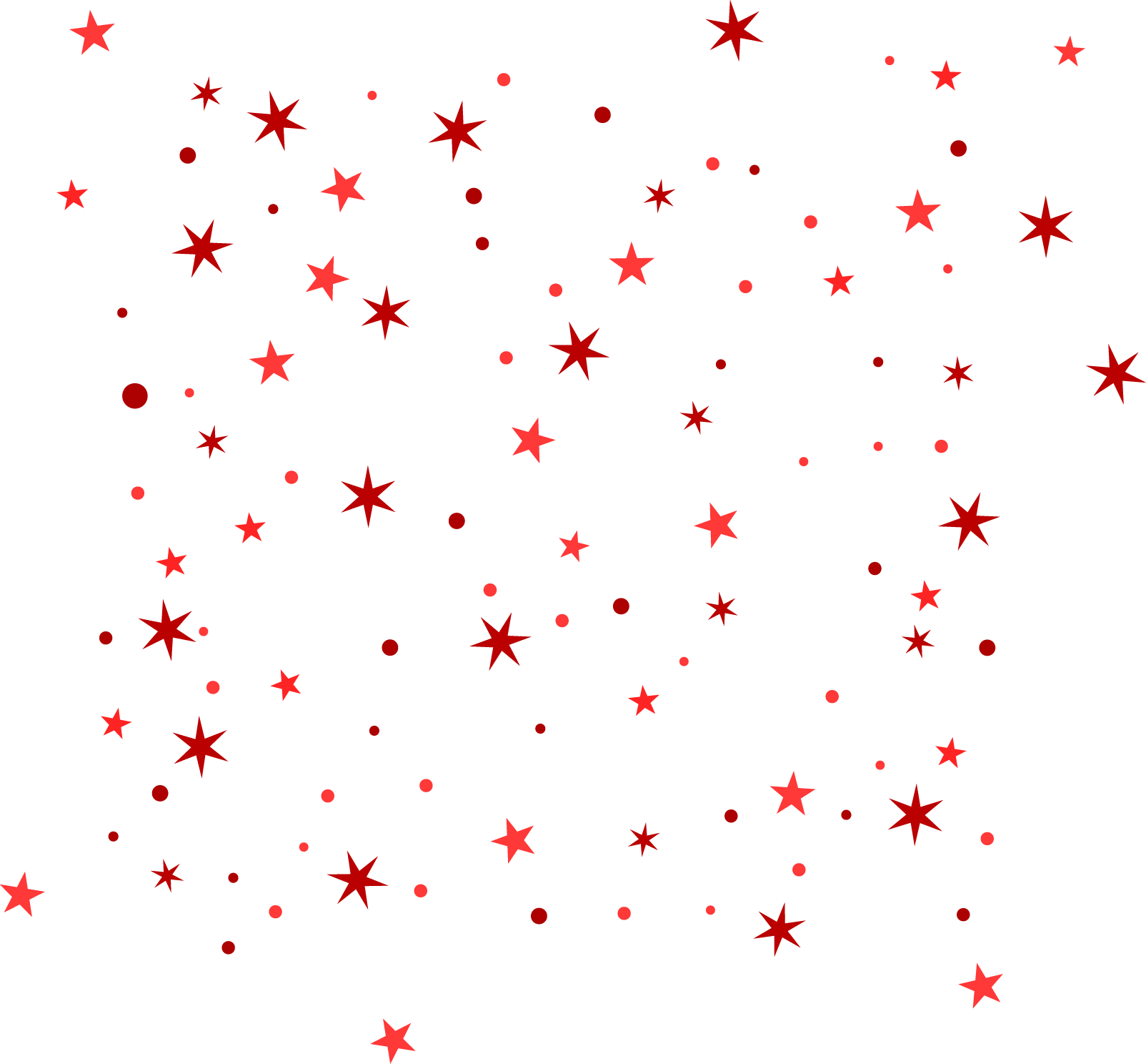 Red Stars Patternon Blue Background