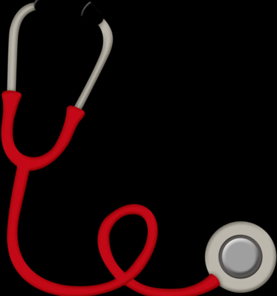 Red Stethoscope Black Background