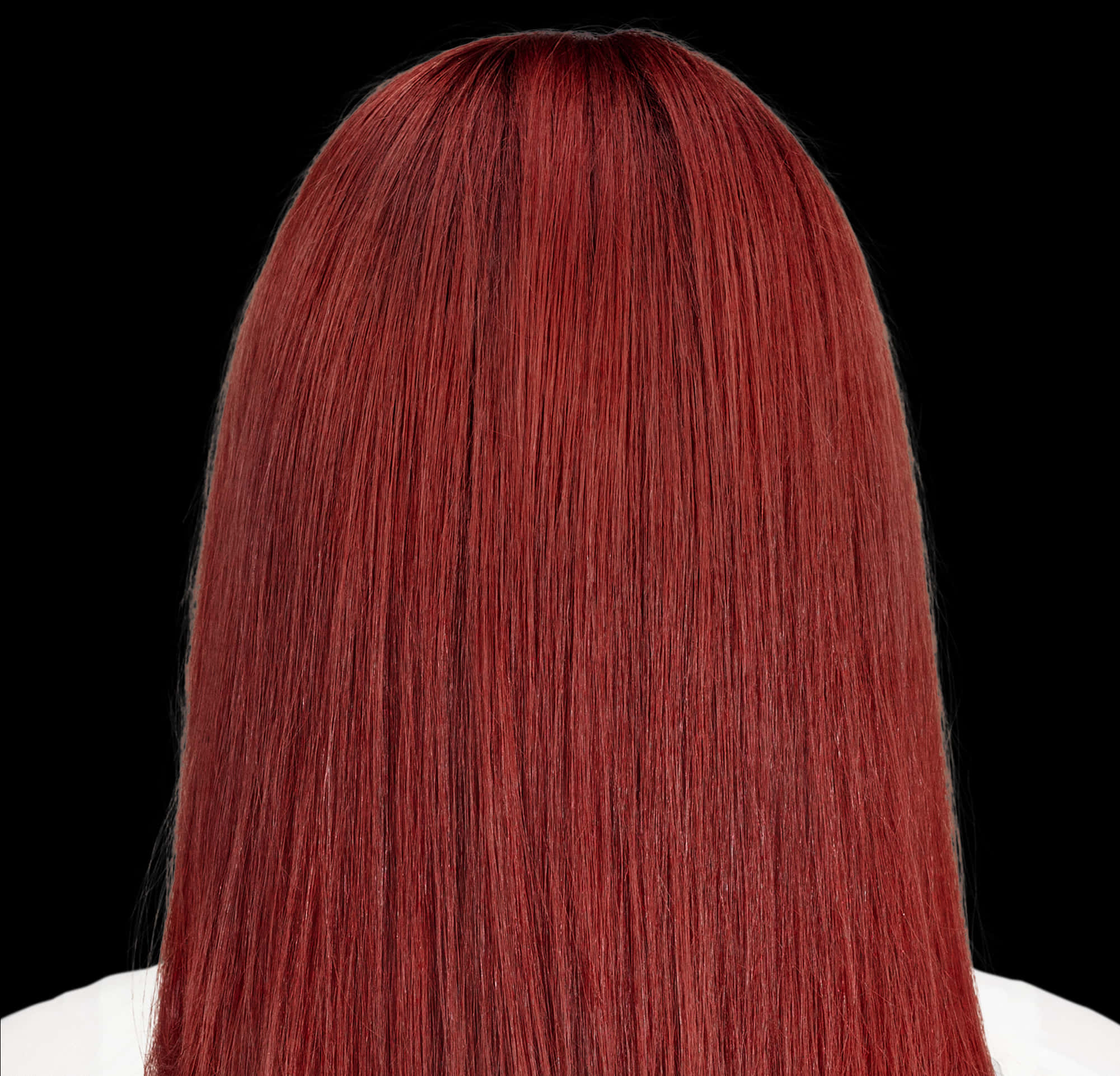 Red Straight Hair Wig Back View