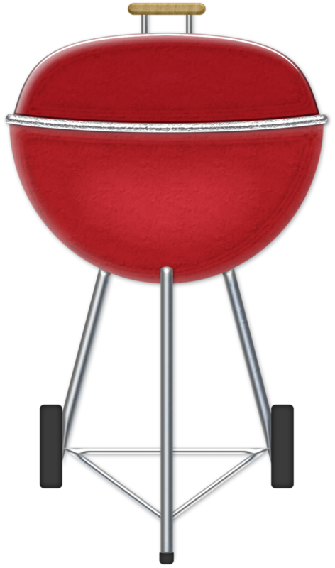 Red Summer Barbecue Grill Clipart