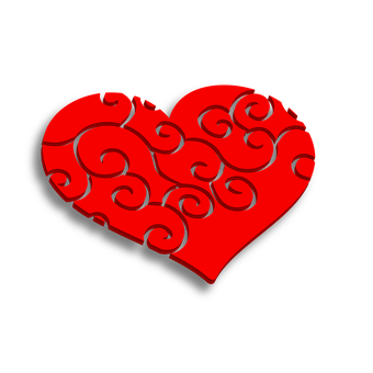 Red Swirl Heart Graphic