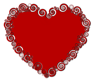 Red Swirl Heart Graphic