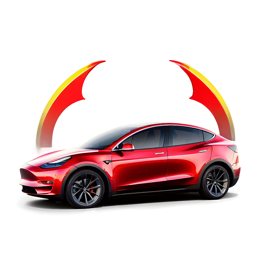 Red Tesla Model Y Png 06212024