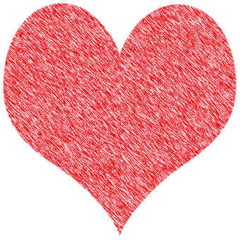 Red Textured Heart Shaped Illustration