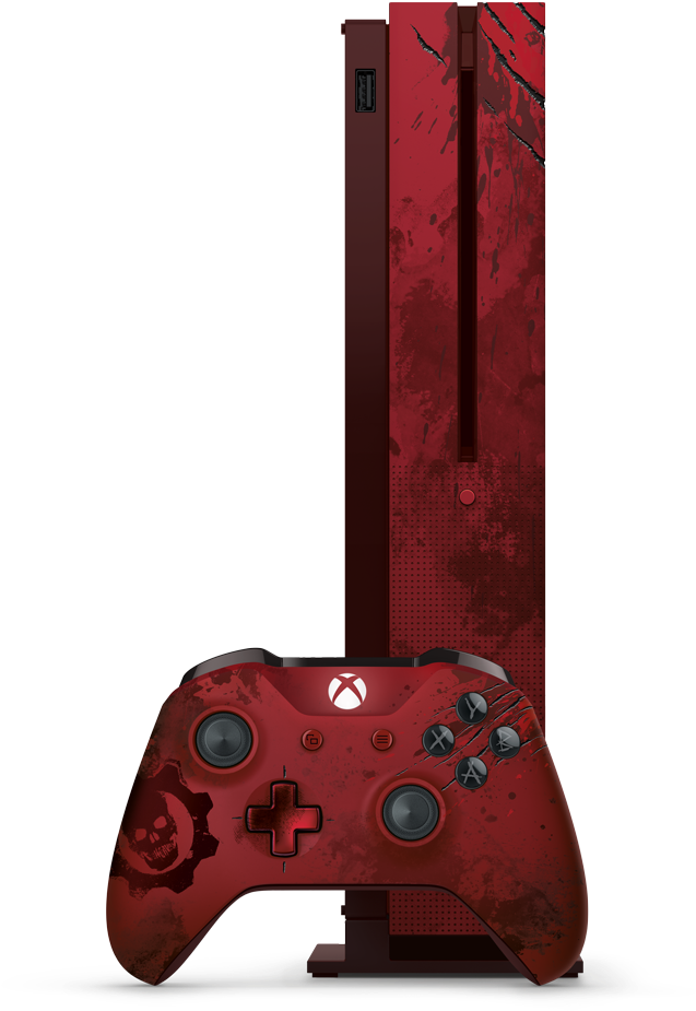 Red Themed Xbox Controllerand Console