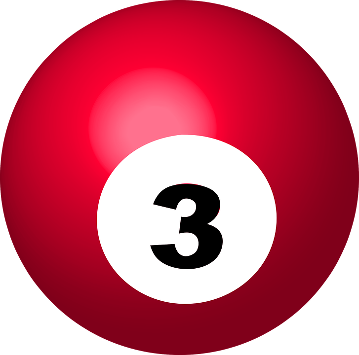 Red Three Billiard Ball