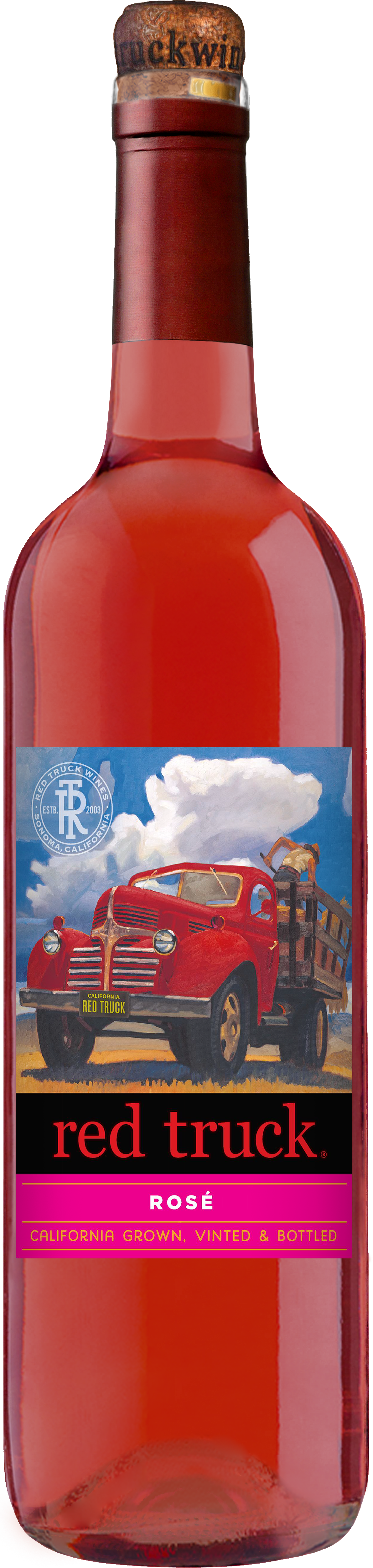 Red Truck Rose Wine Bottle