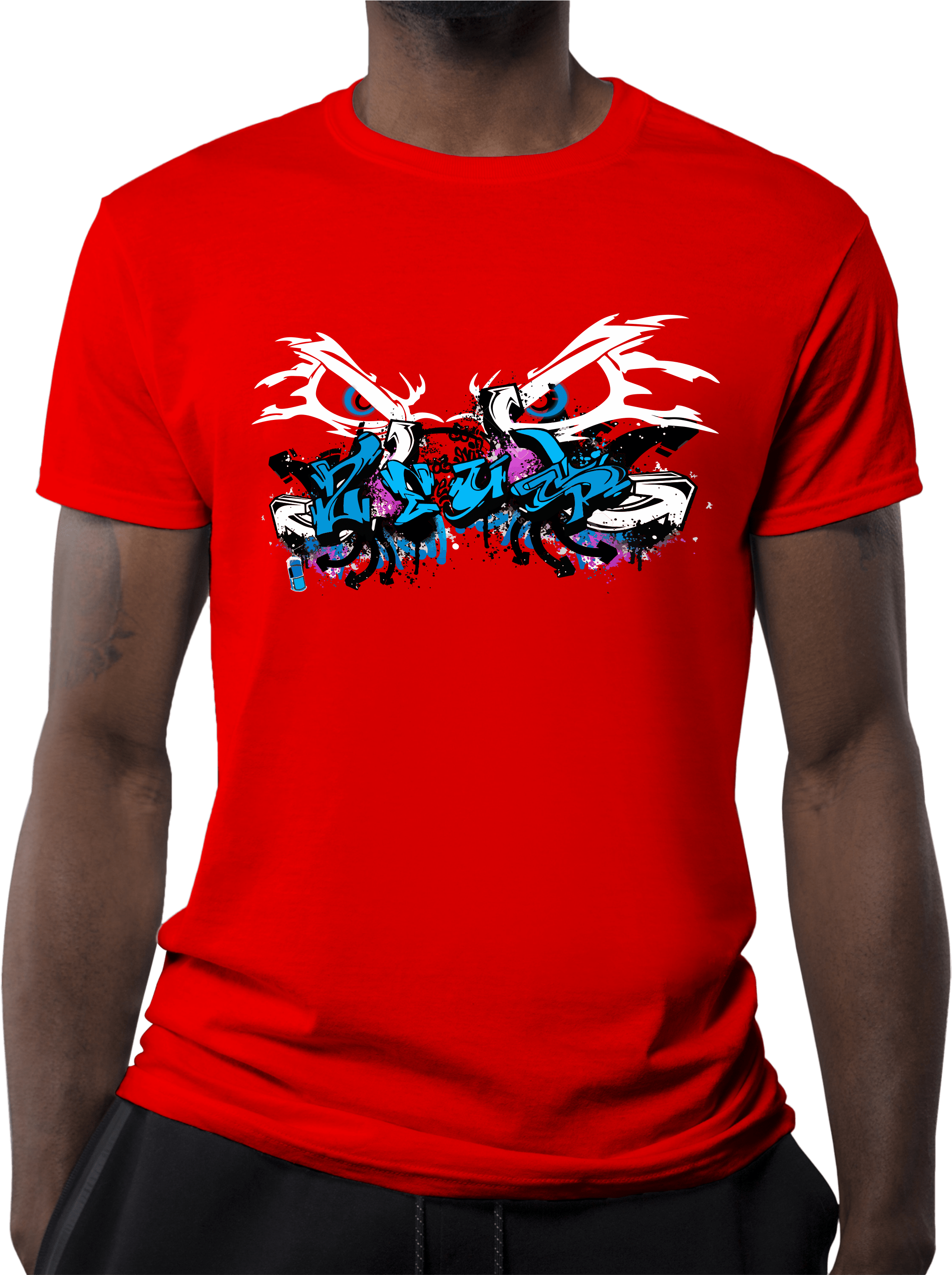 Red Tshirt Dragon Graffiti Design