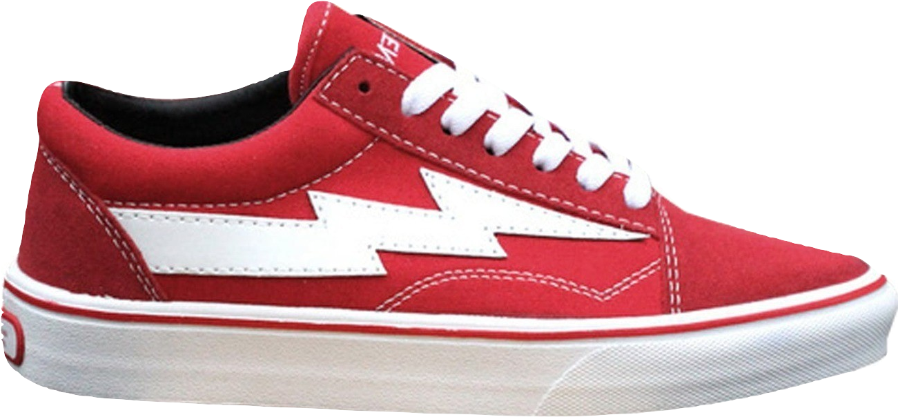 Red Vans Skate Shoe Side View