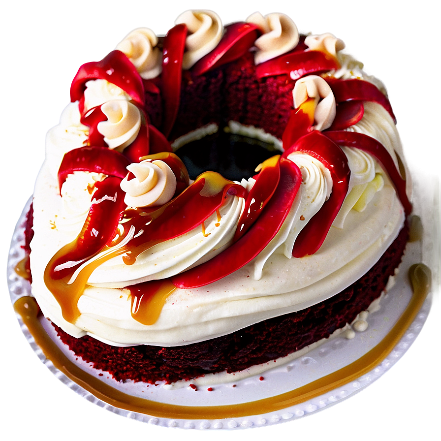 Red Velvet Cake With Caramel Sauce Png Wgr88