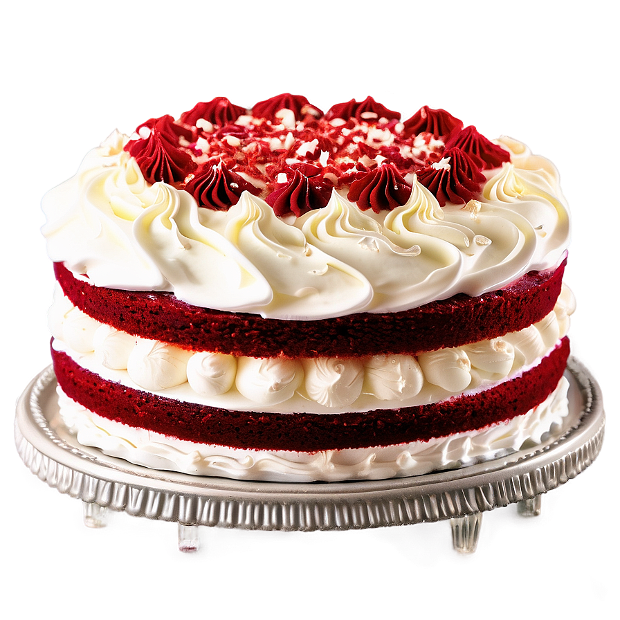 Red Velvet Cake With Meringue Icing Png Gwo86