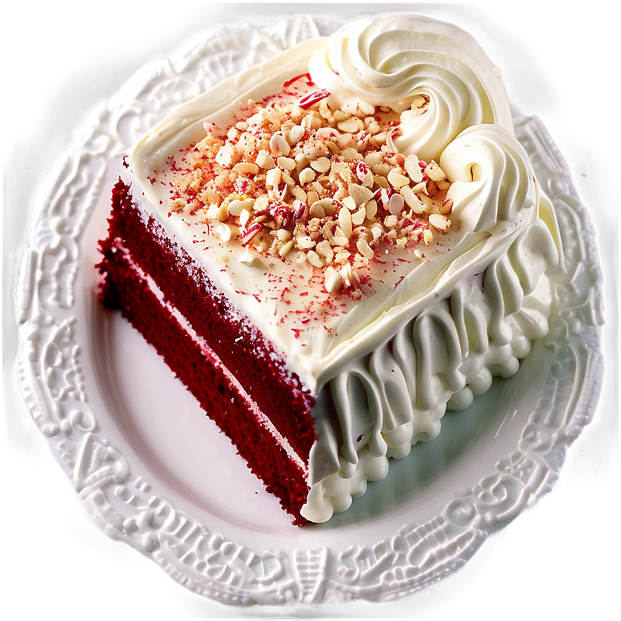 Red Velvet Cake With Peppermint Crunch Png 06292024