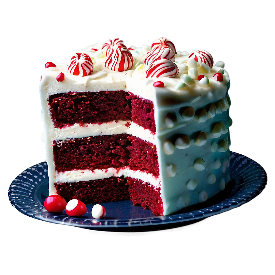 Red Velvet Cake With Peppermint Crunch Png 97