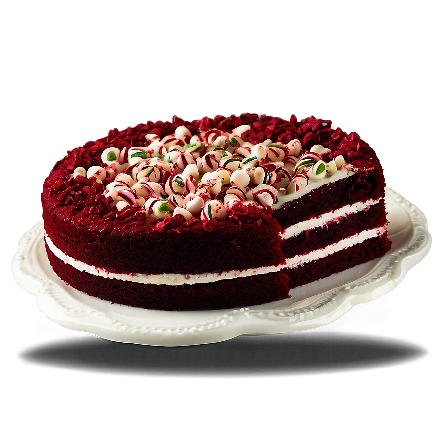 Red Velvet Cake With Peppermint Crunch Png Ucq