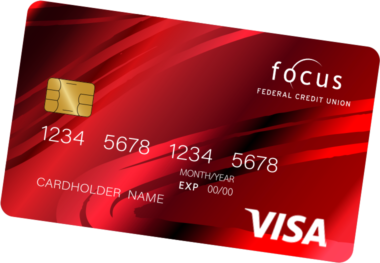 Red Visa Credit Card Mockup