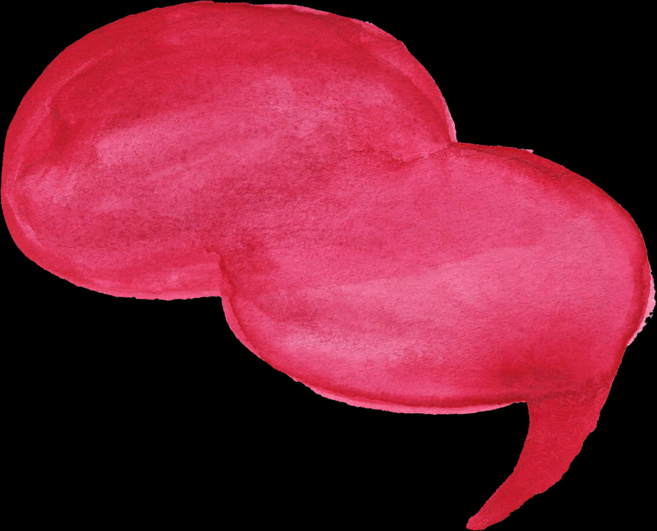 Red Watercolor Speech Bubble