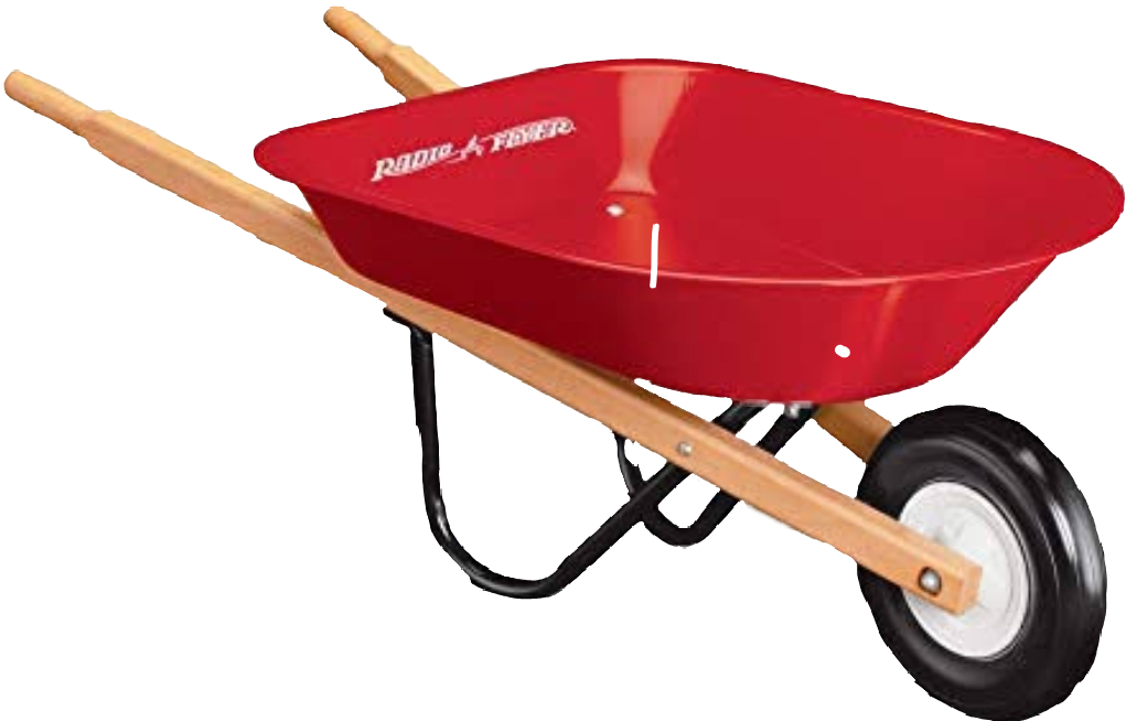 Red Wheelbarrow Isolated Background.png