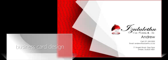 Red White Abstract Business Card Design