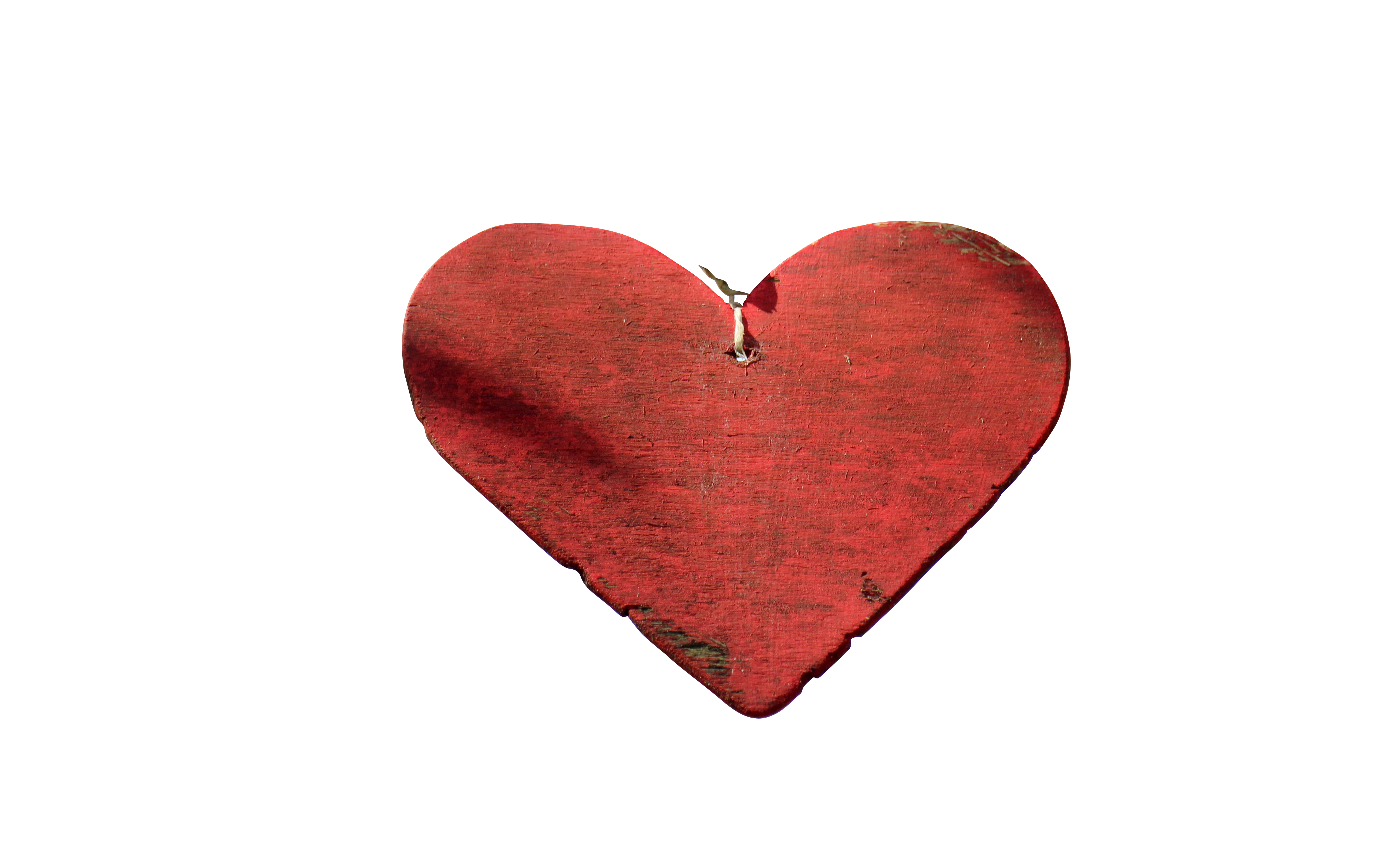 Red Wooden Heart Black Background