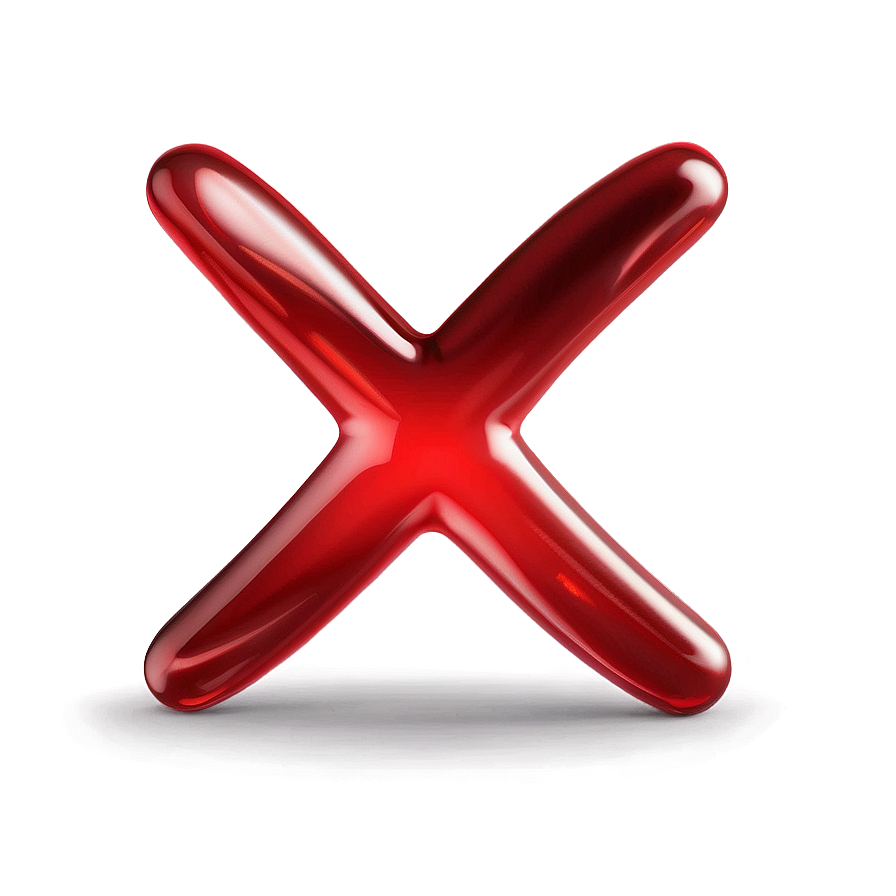 Red X With Gloss Effect Png Hfj94