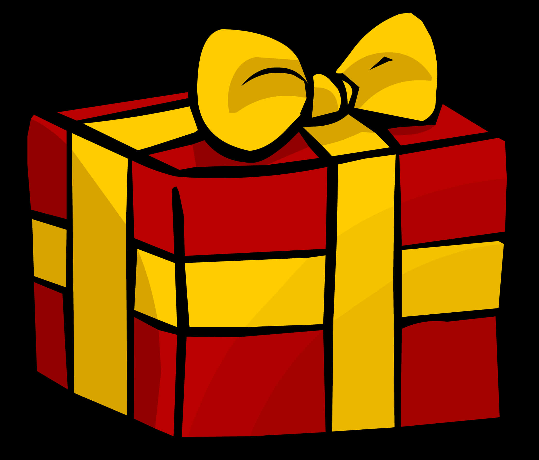 Red Yellow Gift Box Cartoon