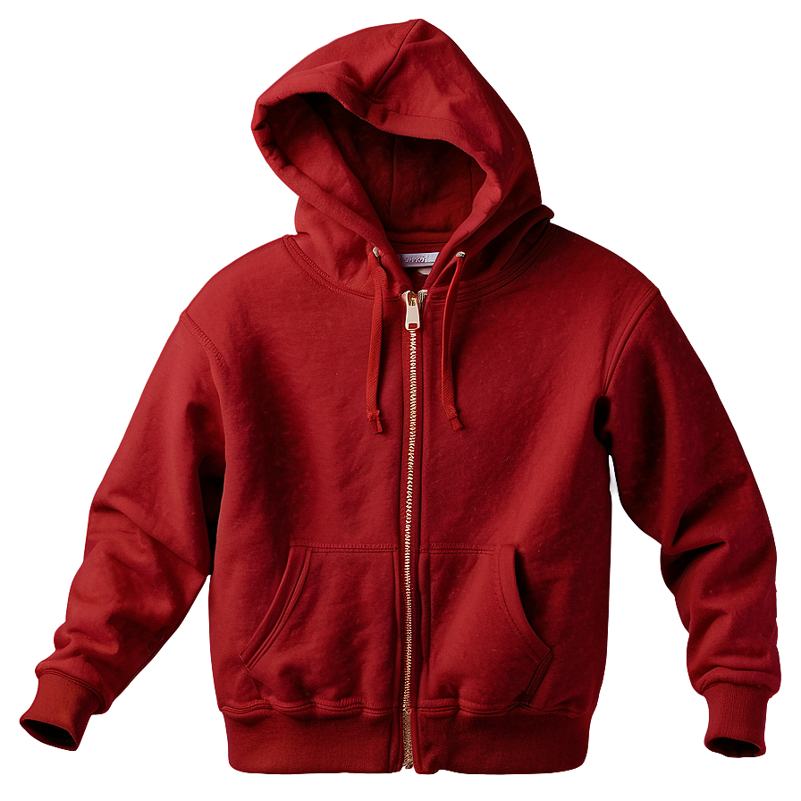 Red Zip Up Hoodie Png 06292024