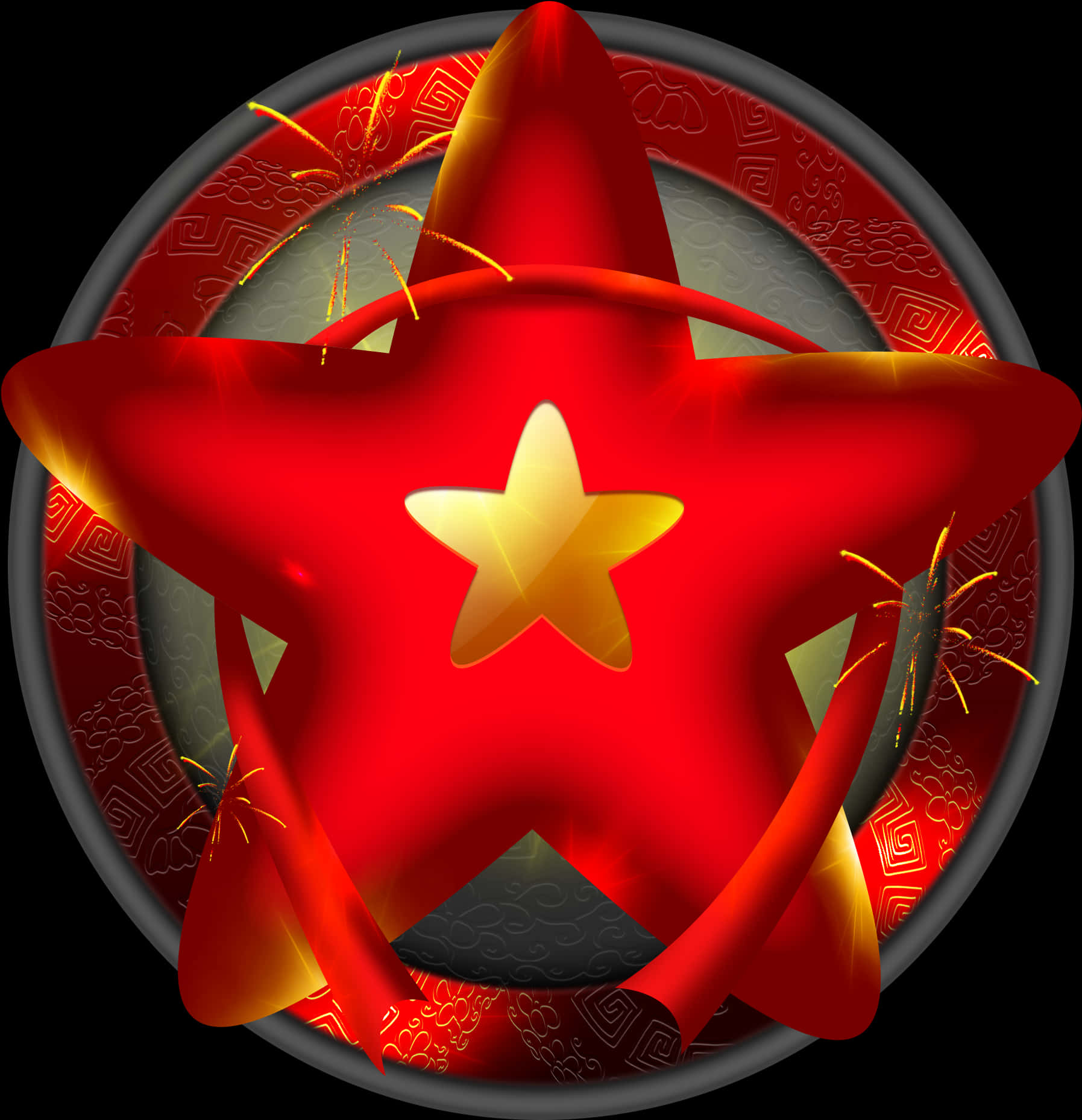 Red3 D Pentagram Design