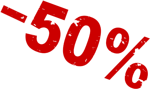 Red50 Percent Discount Sign