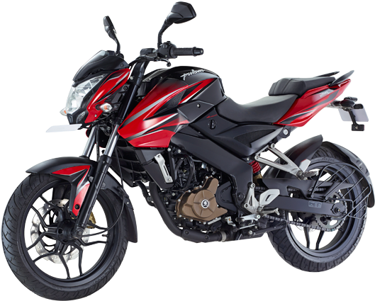 Redand Black Bajaj Pulsar Motorcycle