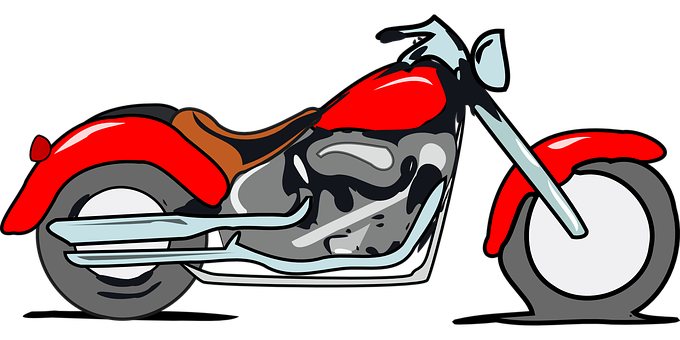 Redand Black Chopper Motorcycle Illustration