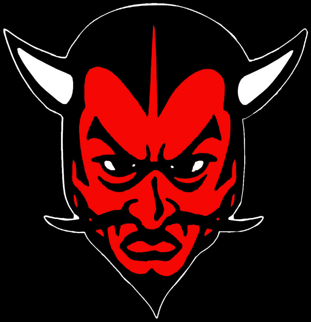 Redand Black Devil Face Graphic