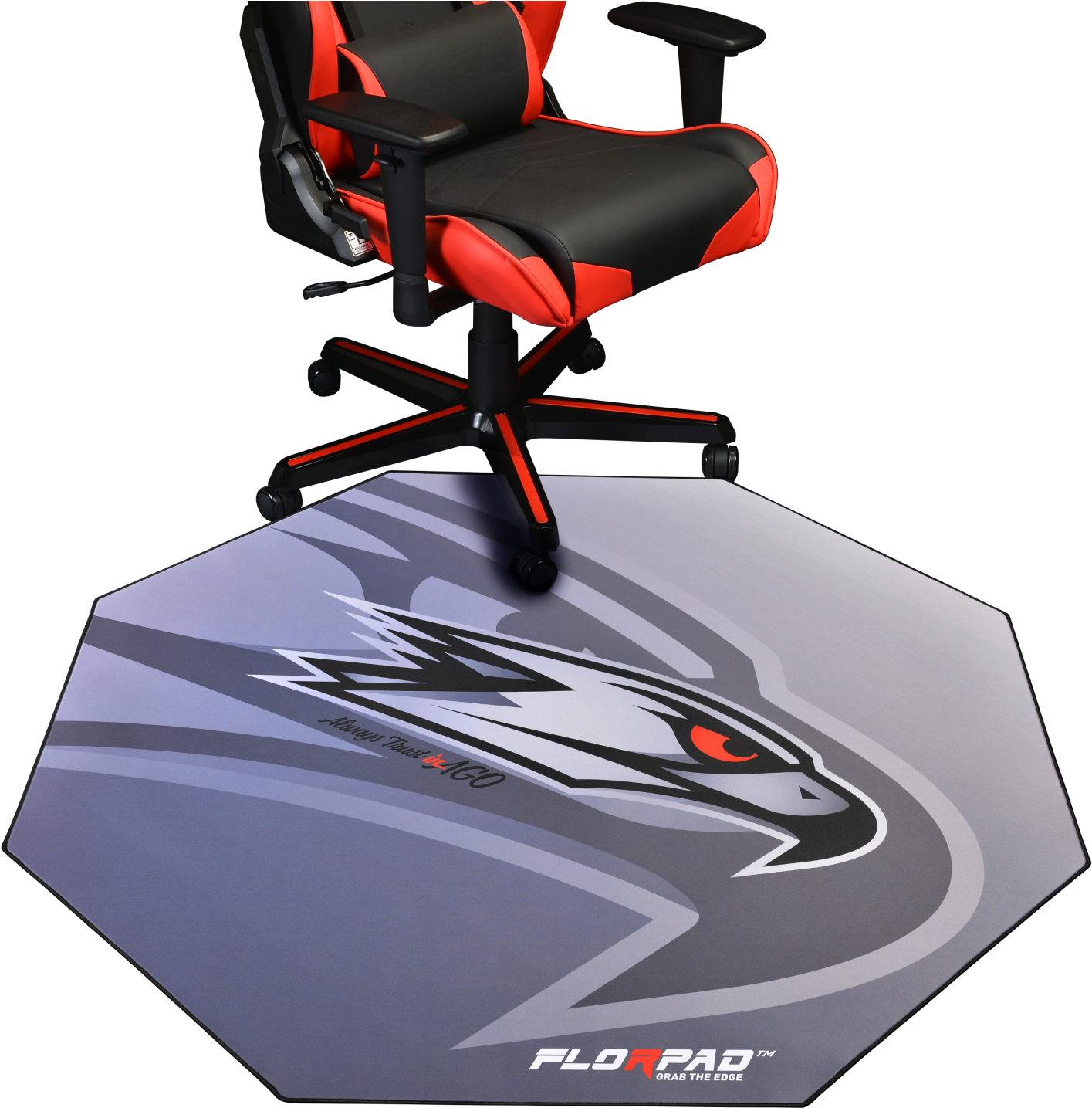 Redand Black Gaming Chairon Floor Mat