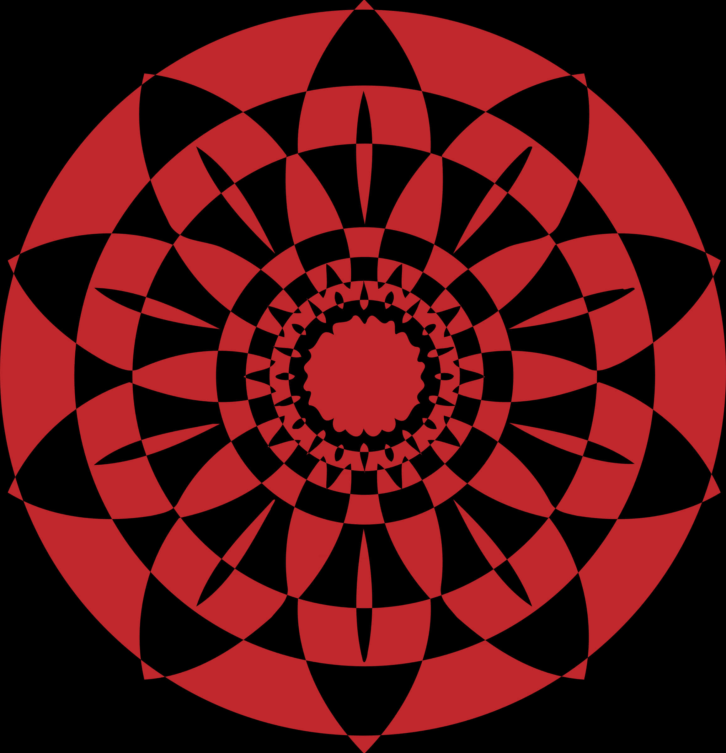 Redand Black Geometric Mandala