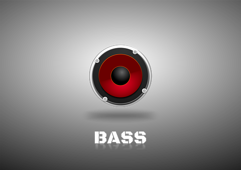 Redand Black Speaker Bass Graphic