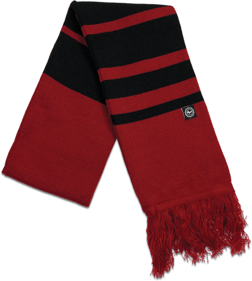 Redand Black Striped Scarf