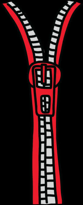 Redand Black Zipper Illustration