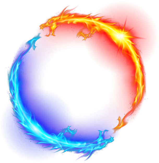 Redand Blue Fire Dragon