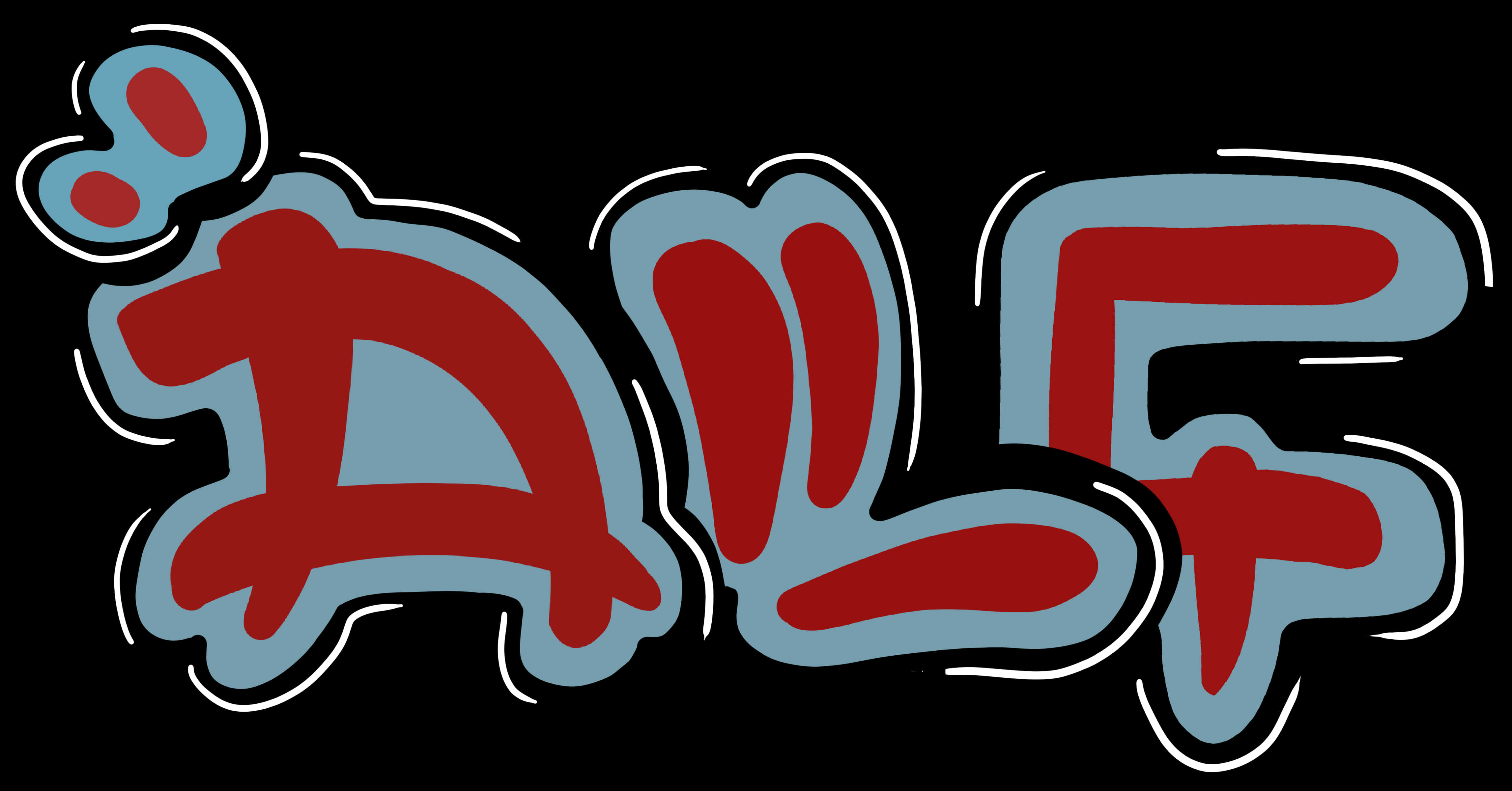 Redand Blue Graffiti Style Word Art