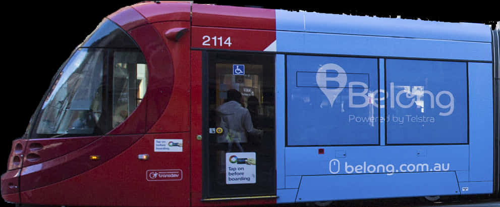 Redand Blue Tram2114