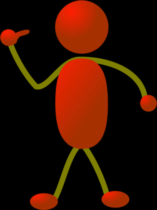 Redand Green Stick Figure