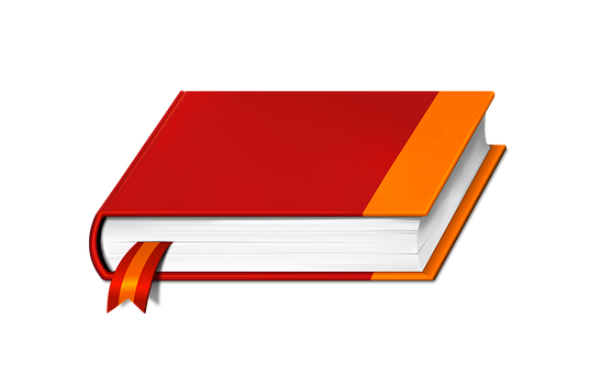 Redand Orange Closed Book Graphic