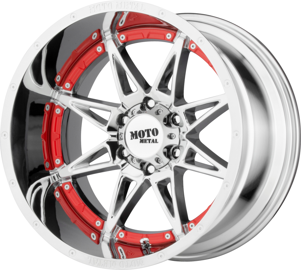 Redand Silver Moto Metal Wheel