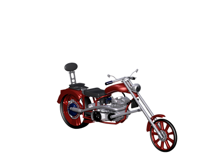 Redand Silver Motorcycle3 D Model