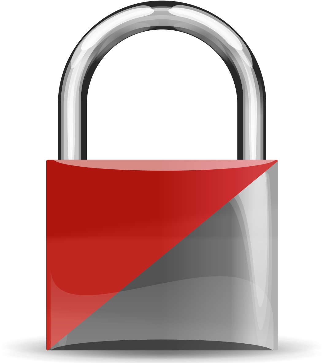 Redand Silver Padlock Graphic