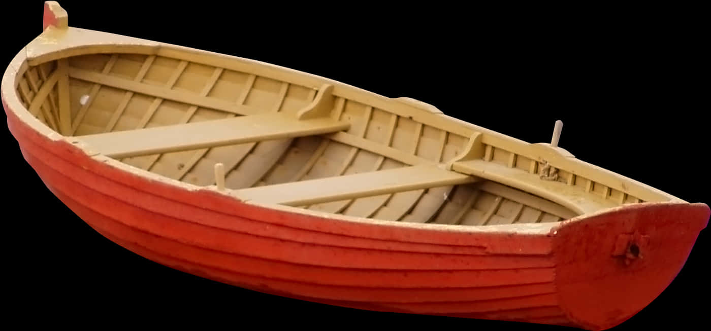 Redand Tan Rowboat Model